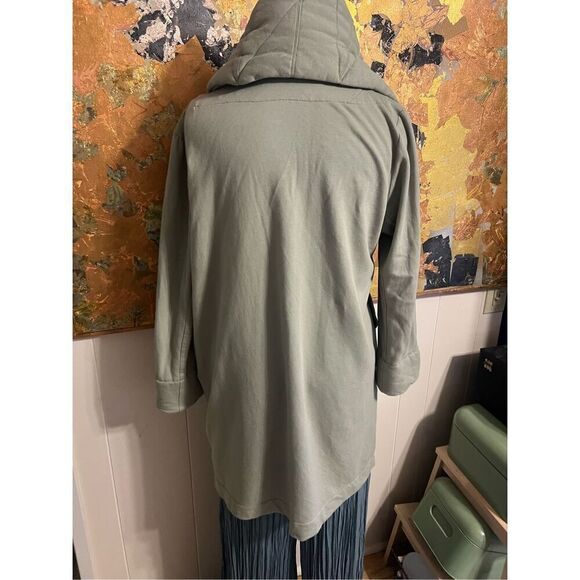 Young, Fabulous & Broke Sandrine Coat in Green, Soft and Comfy Cocoon Coat W/Puf - Picture 10 of 15